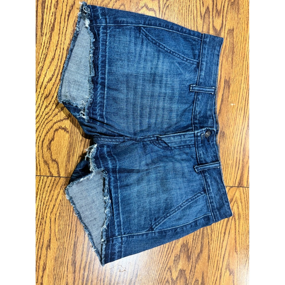 Old Navy The Diva Denim Shorts Medium Wash Raw Hem Cut Off‎ Blue Womens